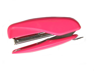 pink stapler isolated