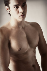 Fototapeta premium Portrait of a strong bare Indonesian man