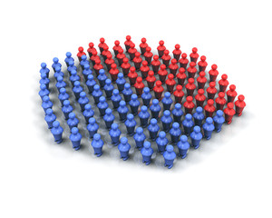 Majorité groupe 3d bleue