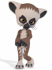 Obraz premium Cute Lemur - Toon Figure