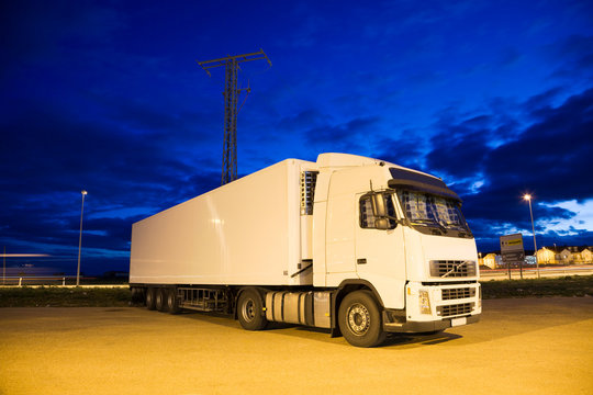 Truck at night