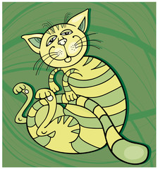 Green Cat Happy