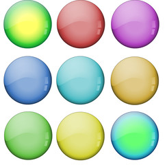 colored glass buttons