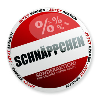 runder roter Schn&auml;ppchen Angebots Button