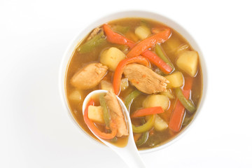 Chinese chicken soup chicken and vegetables