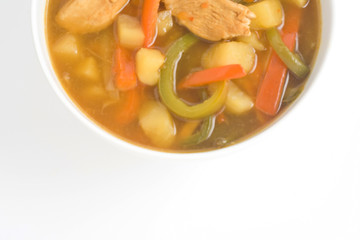 Chinese chicken soup chicken and vegetables