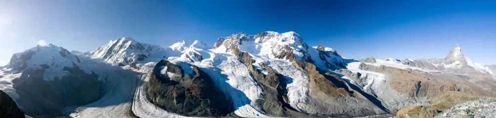 Photo sur Plexiglas Cervin Monte Rosa - Matterhorn & Gorner Glacier - Szwajcaria