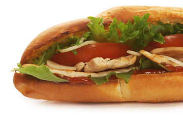 turkey breast sandwich close up