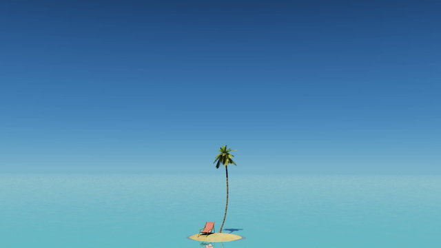 Einsame Insel mit Liegestuhl