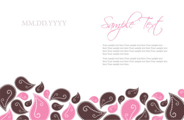 Pink and Chocolate Brown Flower Pedals Invitation Templat