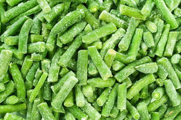 frozen string beans background