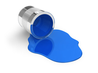 Blue spilled paint