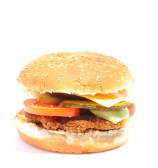 Hamburger on white background