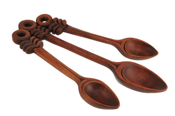 Three greater wooden spoons