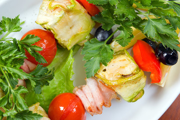 vegetables and meat.close-up