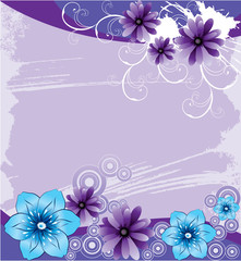 purple background with abstract flowers
