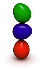 Huevos de Pascua de colores, en vertical