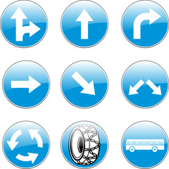 isolated european road signs