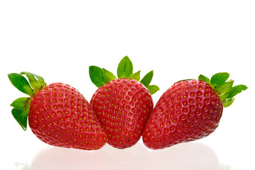 Three delicious strawberries