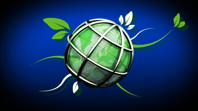 Environnement &eacute;cologie 3D organique fond bleu animation boucle