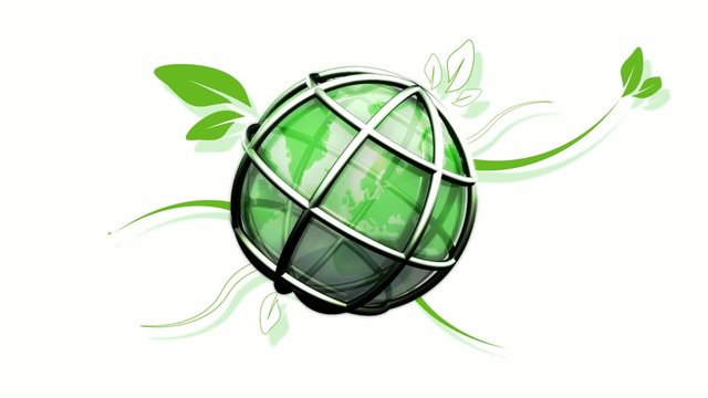 Environnement &eacute;cologie 3D organique fond blanc animation