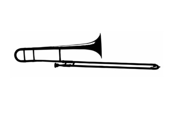 trombone silhouette isolated vector illustration