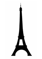 Tour Eifell silhouette isolated vector illustration