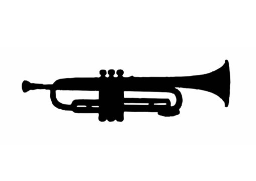 trumpet silhouette isolated vector illustration