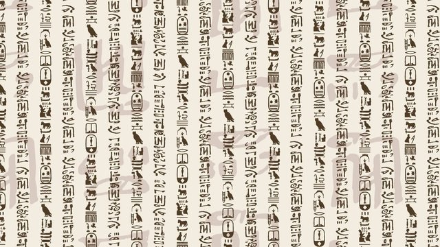 Move hieroglyphics background, seamless loop