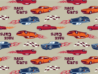 Race Cars seamless - 13131936