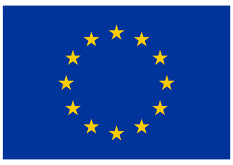 European Union flag isolated over white background