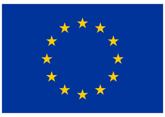 European Union flag isolated over white background