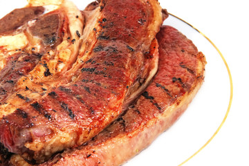roast meat on white dish