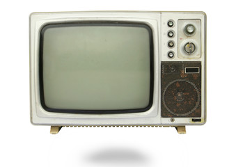 Vintage television without signal producing electronic snow