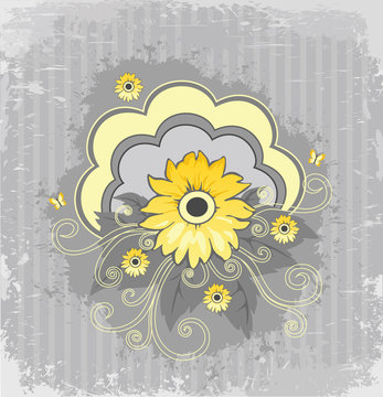 Beautiful yellow flower on an abstract background