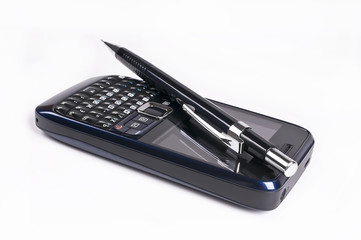 mobile phone and pen