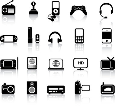 electronic icon silhouettes