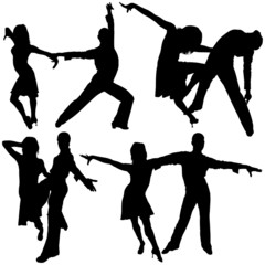 Latino Dance Silhouettes 02 - detailed illustrations