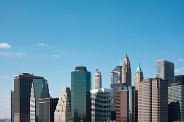 Fototapeta na wymiar View of the skyline of downtown Manhattan, New York City, USA