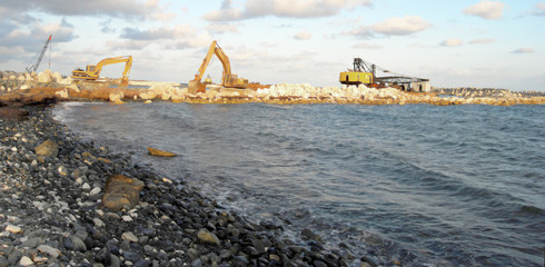 construction of shoreline