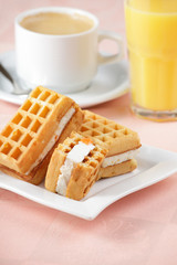 Breakfast with wafers