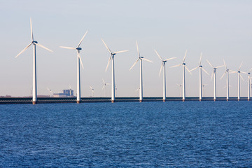 Windmills along the dike