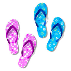 Beach sandals. Vector. 2