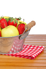Bowl of strawberries and apples