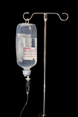 Equipment used for intravenous drip isolated on black