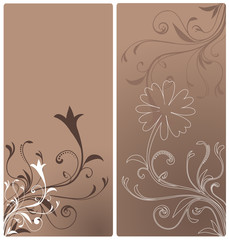 brown floral banners