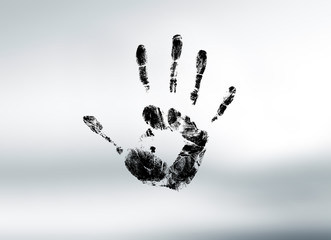 Schwarzer Abdruck einer Hand