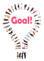 Sign made of multiple people