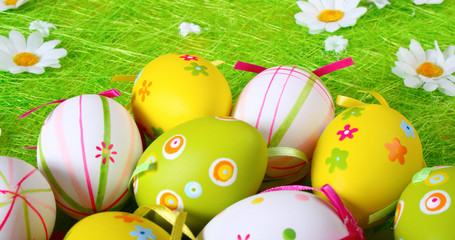 Painted Colorful Easter Eggs