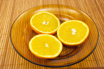 Fototapeta na wymiar orange slices on a plate